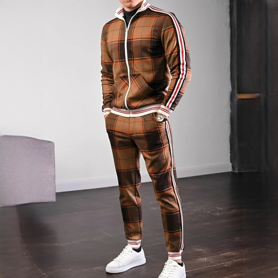 Neal - Conjunto estiloso de pantalones con patrón de cuadros