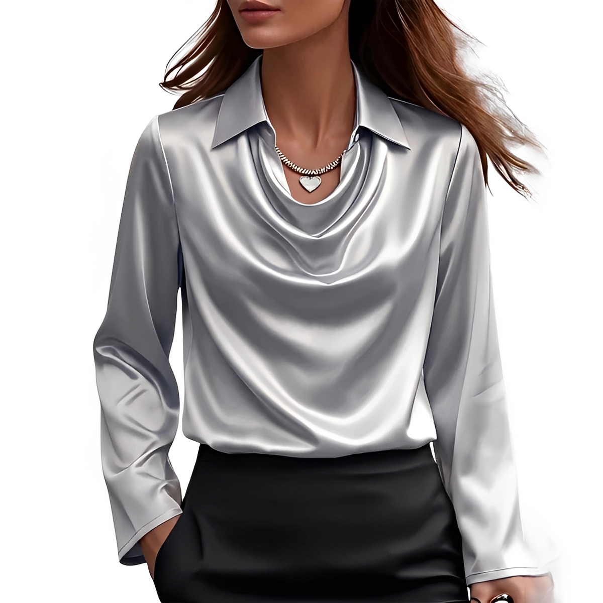 Dynah - Blusa elegante de manga larga