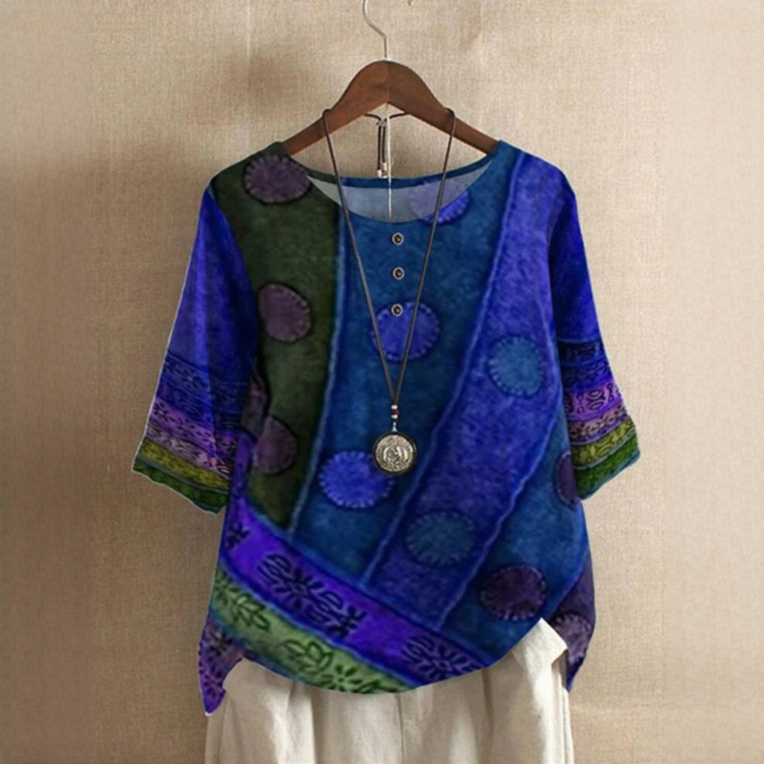 Jessel - Blusa elegante con cuello redondo
