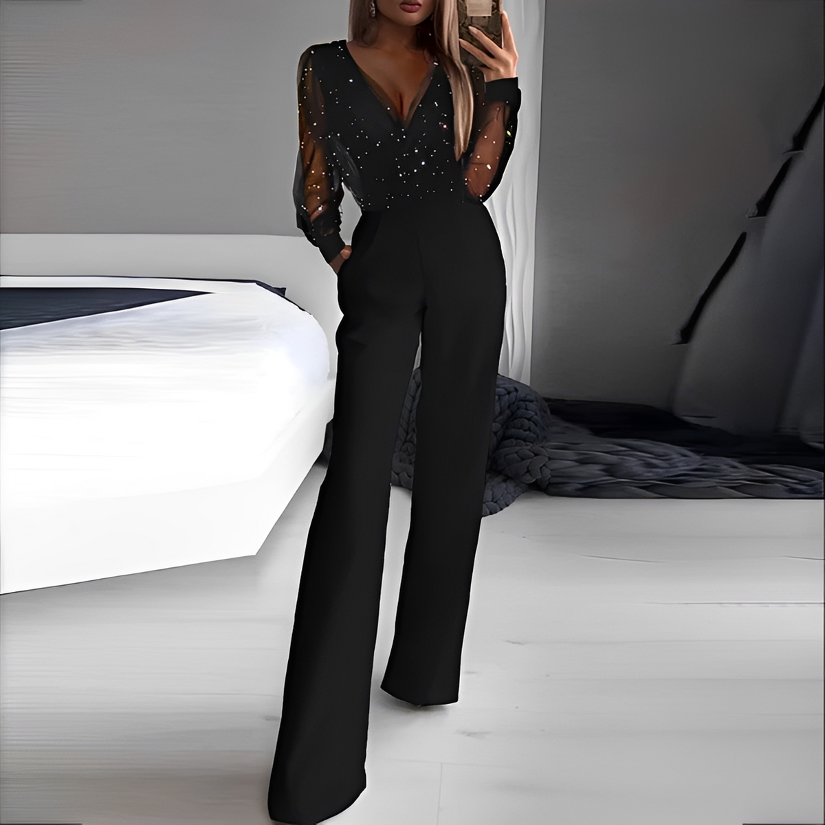 Arianna - Elegante mono con cuello en V