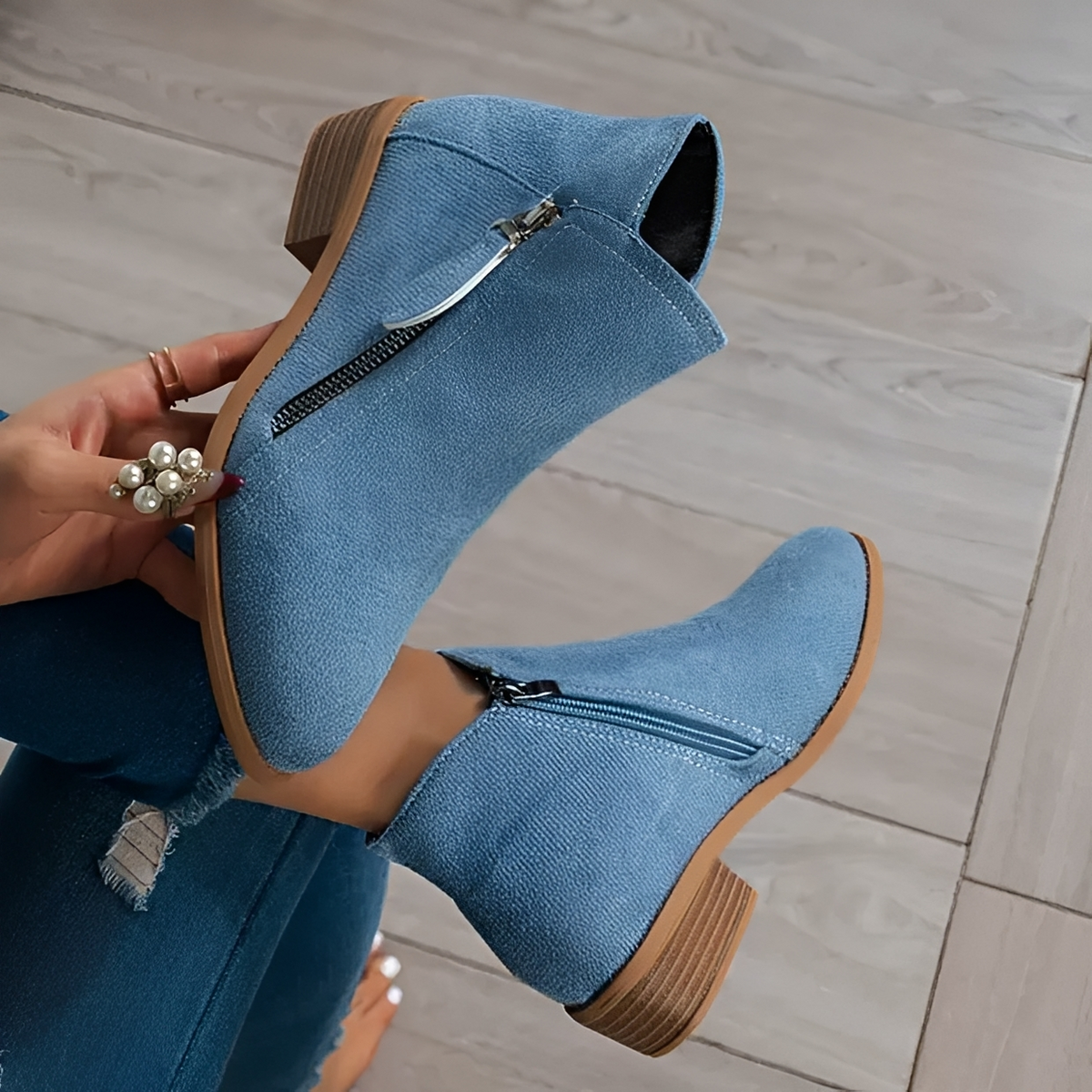 Klara - Botas elegantes y chic con cremallera