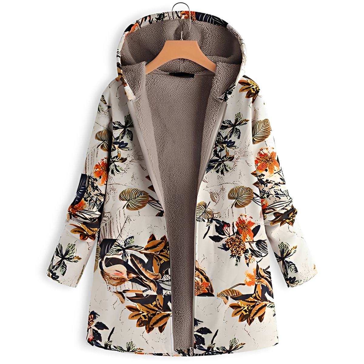 Olyvia - Chaqueta con capucha vintage y cálida