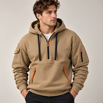 Norton - Sudadera con capucha robusta con media cremallera