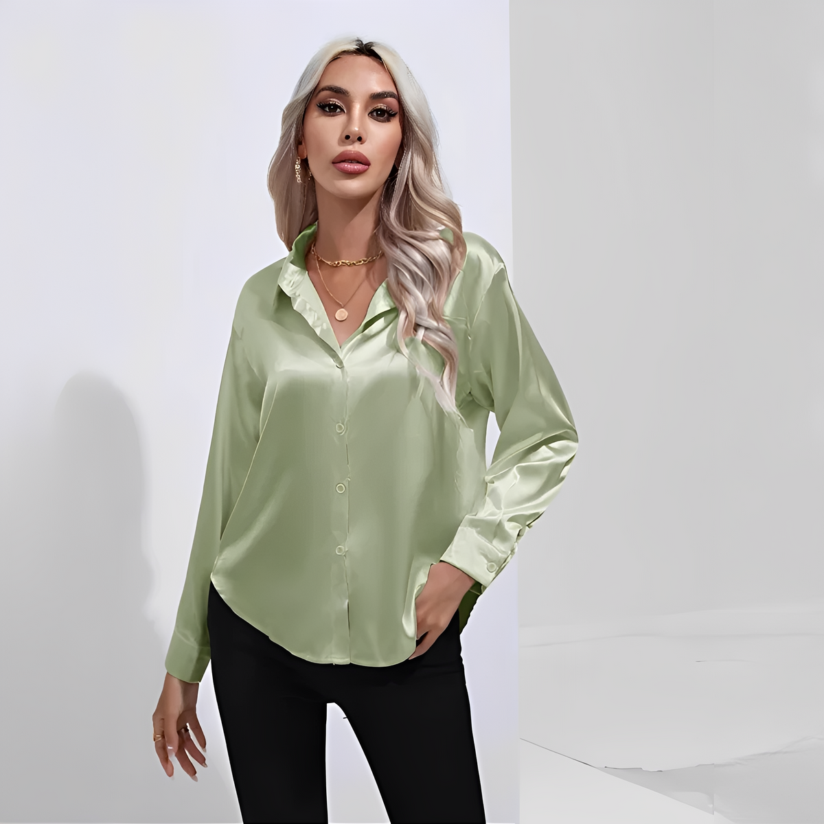 Liliane - Blusa elegante con mangas largas