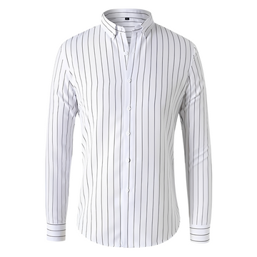 Dennis - Camisa de manga larga con rayas y ajuste relajado