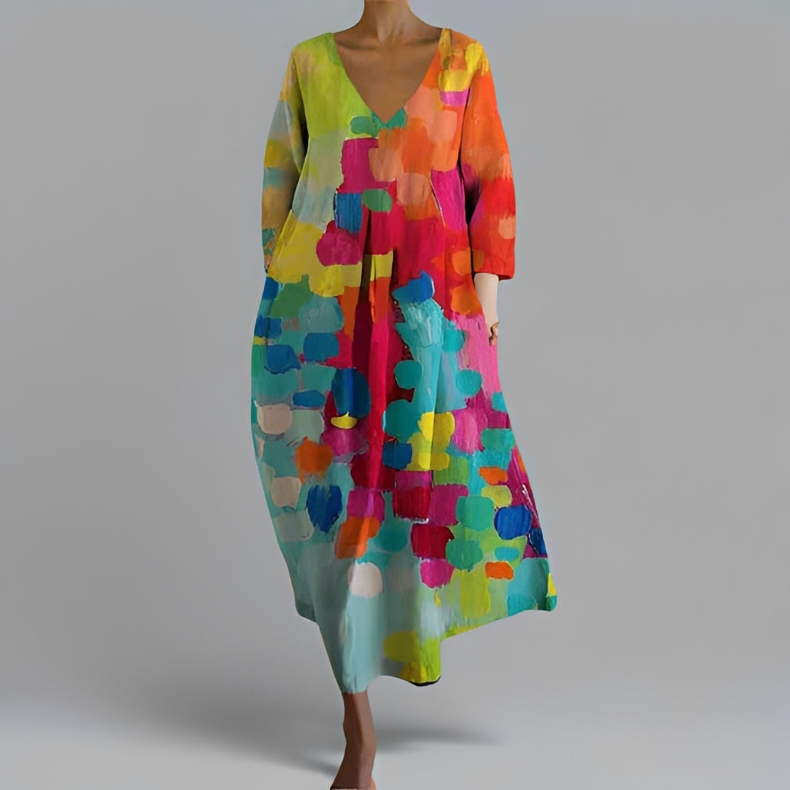 Alina - Vestido midi oversize con escote en V