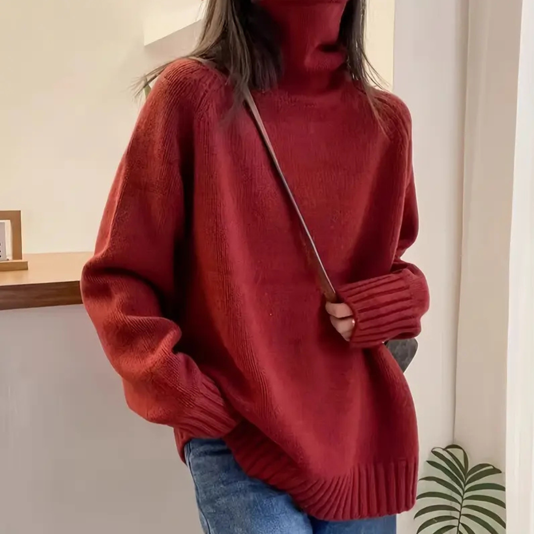 Yvonie - Suéter de cuello alto suave y acogedor