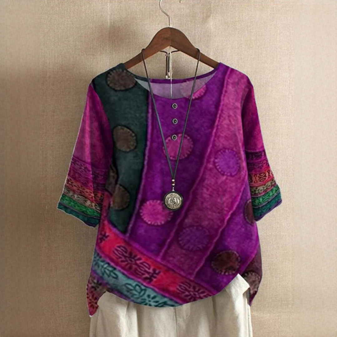 Jessel - Blusa elegante con cuello redondo
