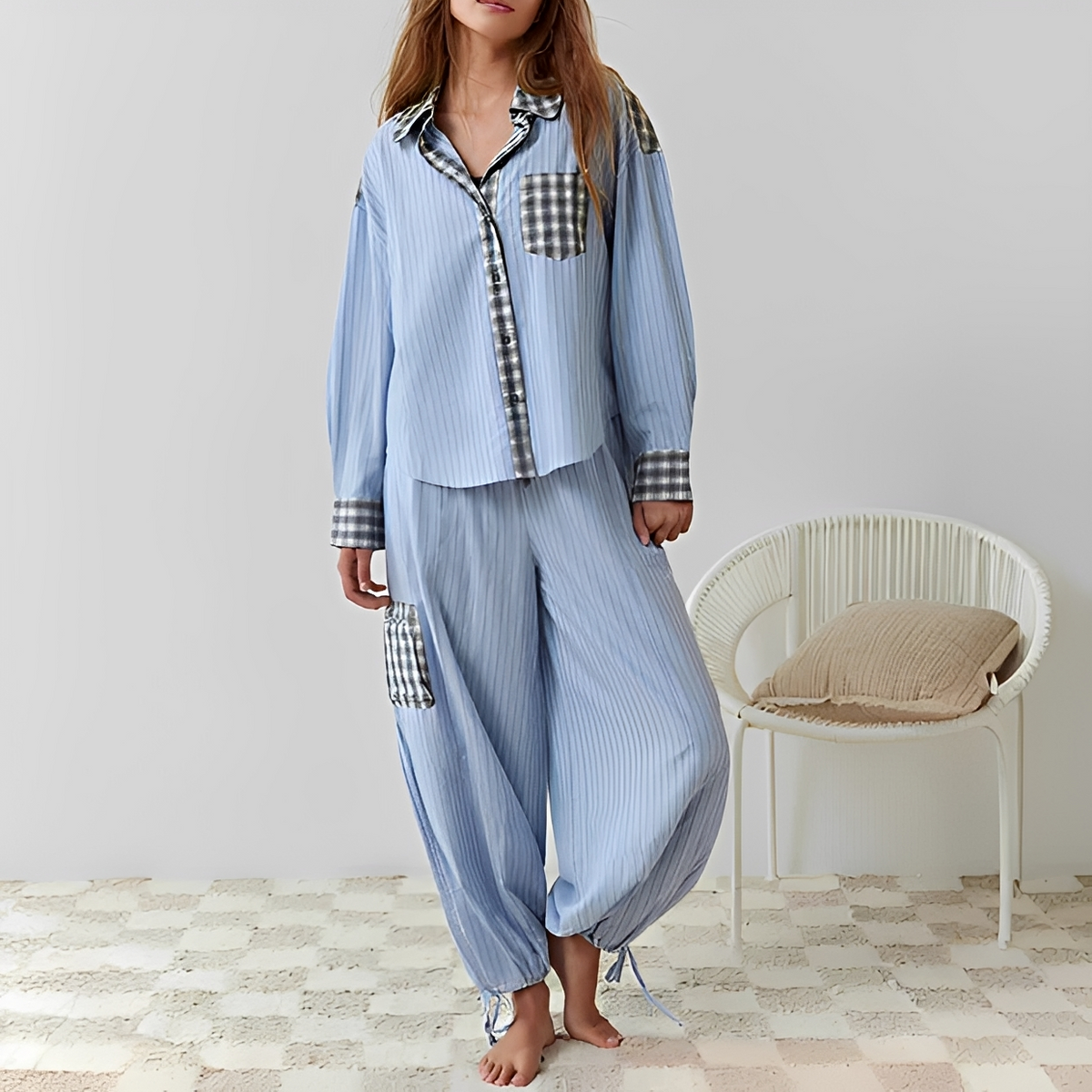 Ellenora - Conjunto de pijama cómodo y cálido