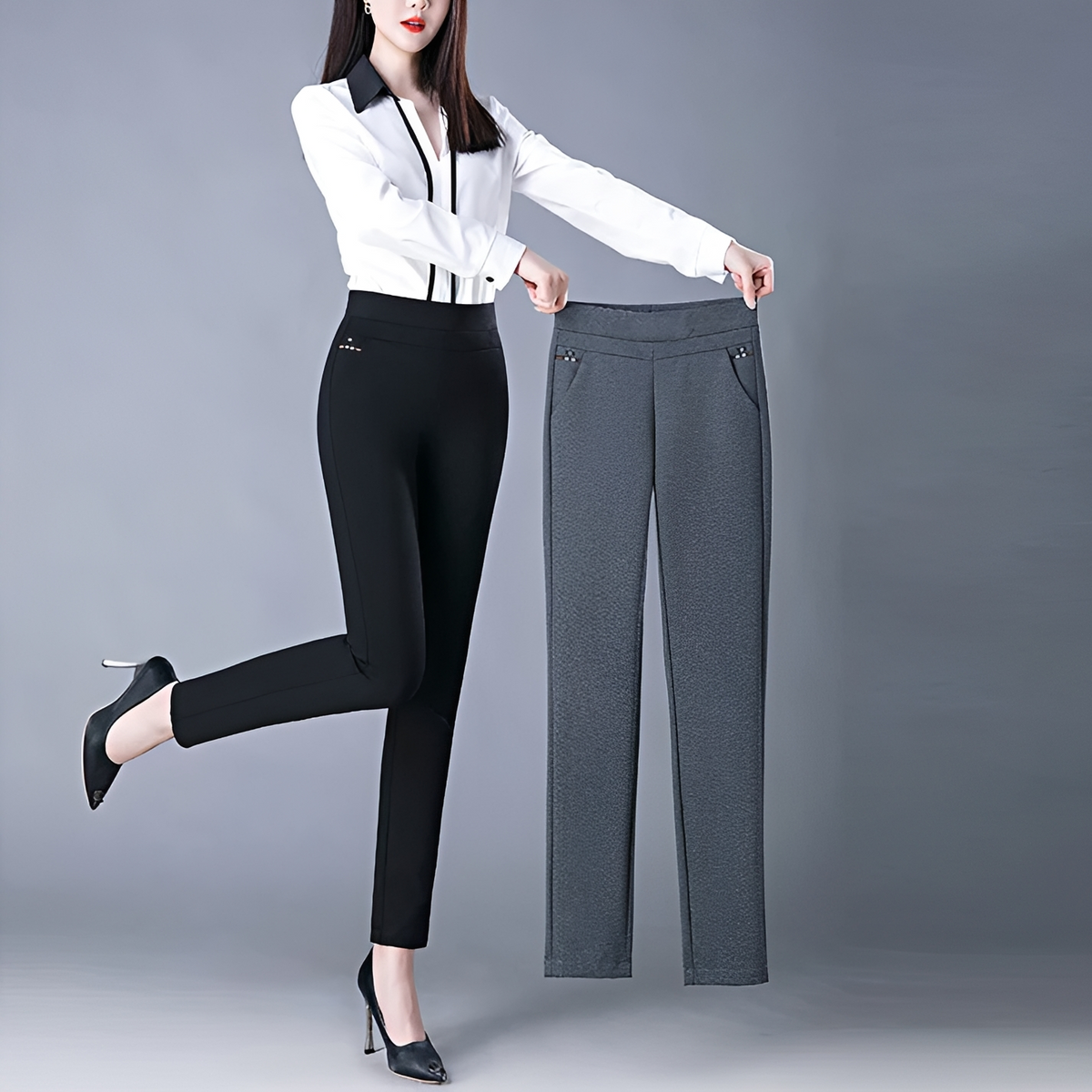 Athena - Pantalones elegantes y elásticos