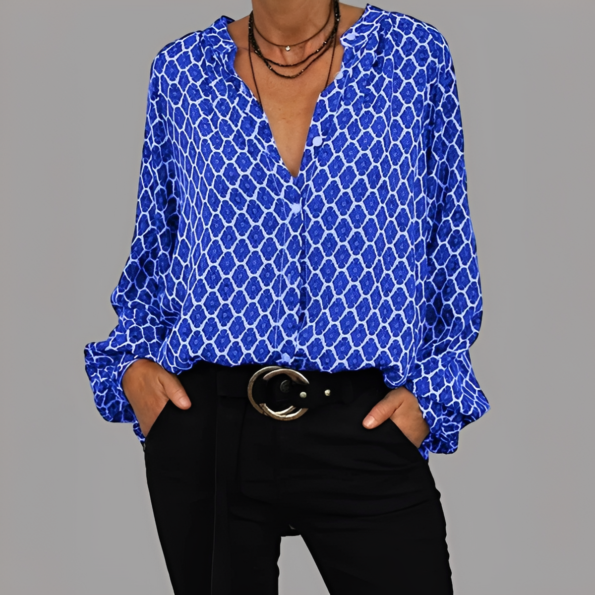 Lenna - Blusa sofisticada con cuello en V