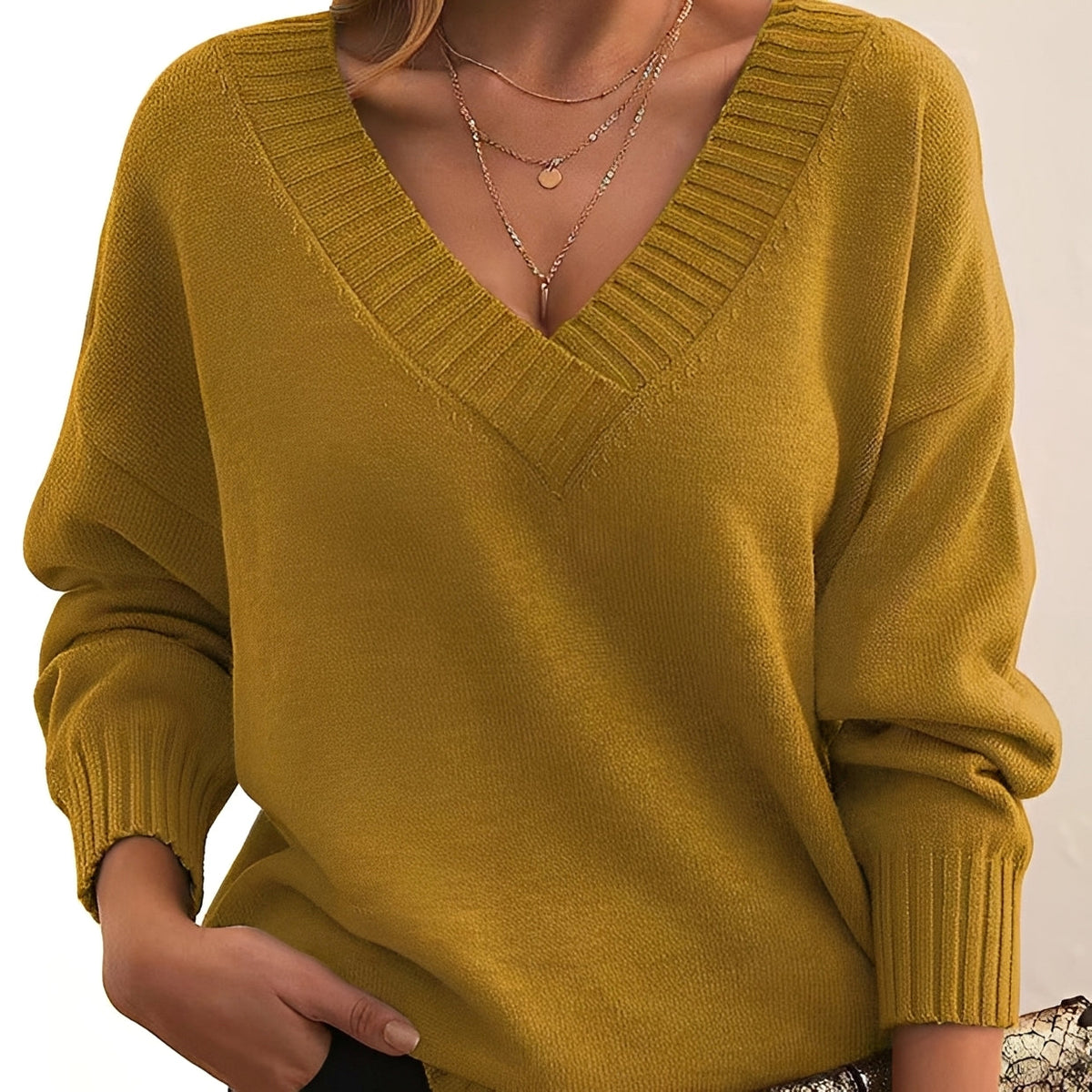 Mollie - Suéter cálido y elegante con cuello en V