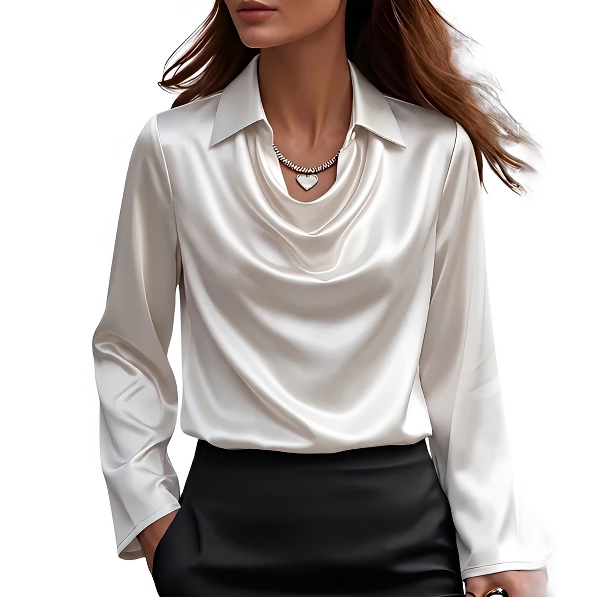 Dynah - Blusa elegante de manga larga