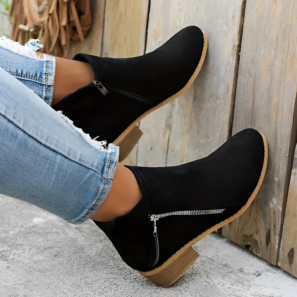 Klara - Botas elegantes y chic con cremallera