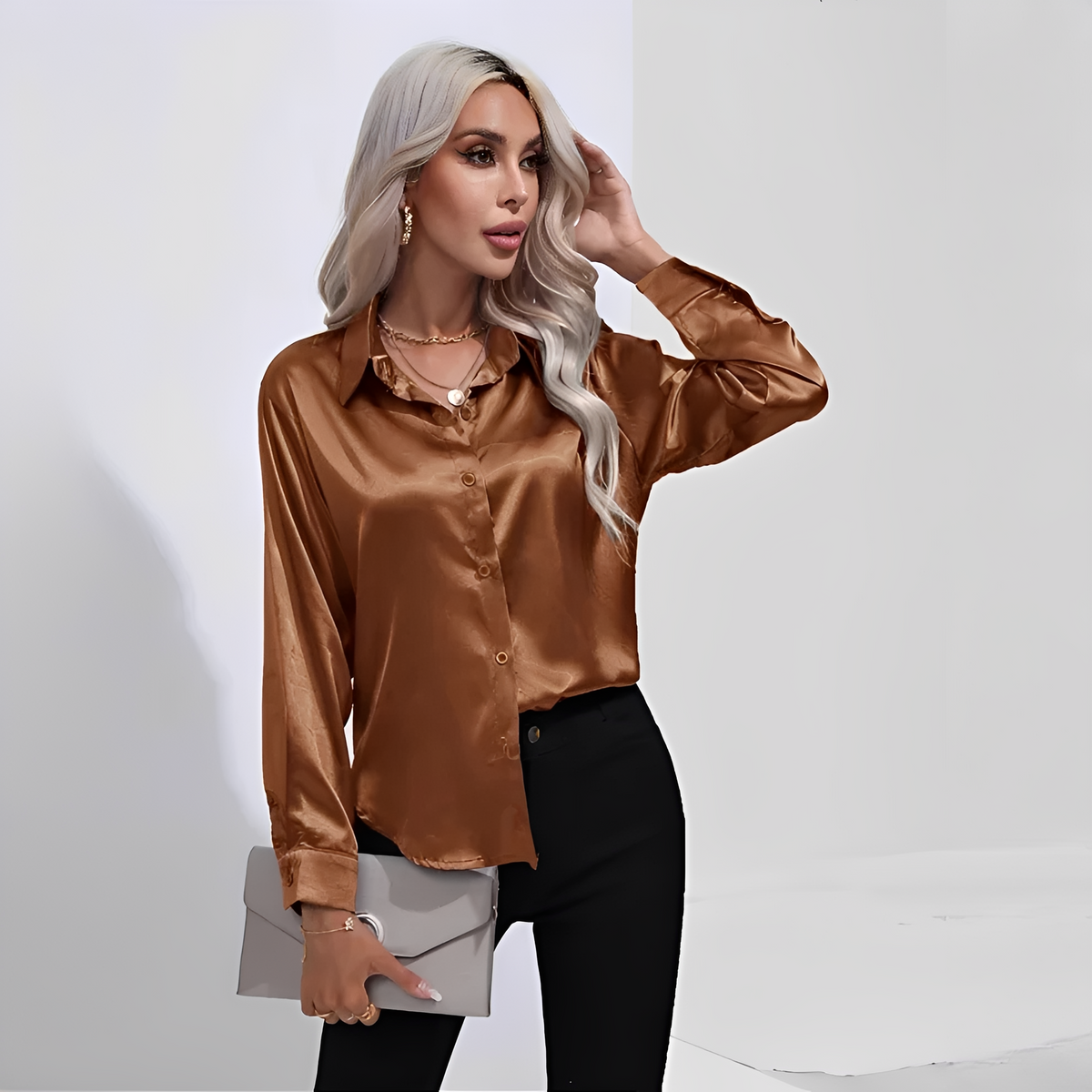 Liliane - Blusa elegante con mangas largas