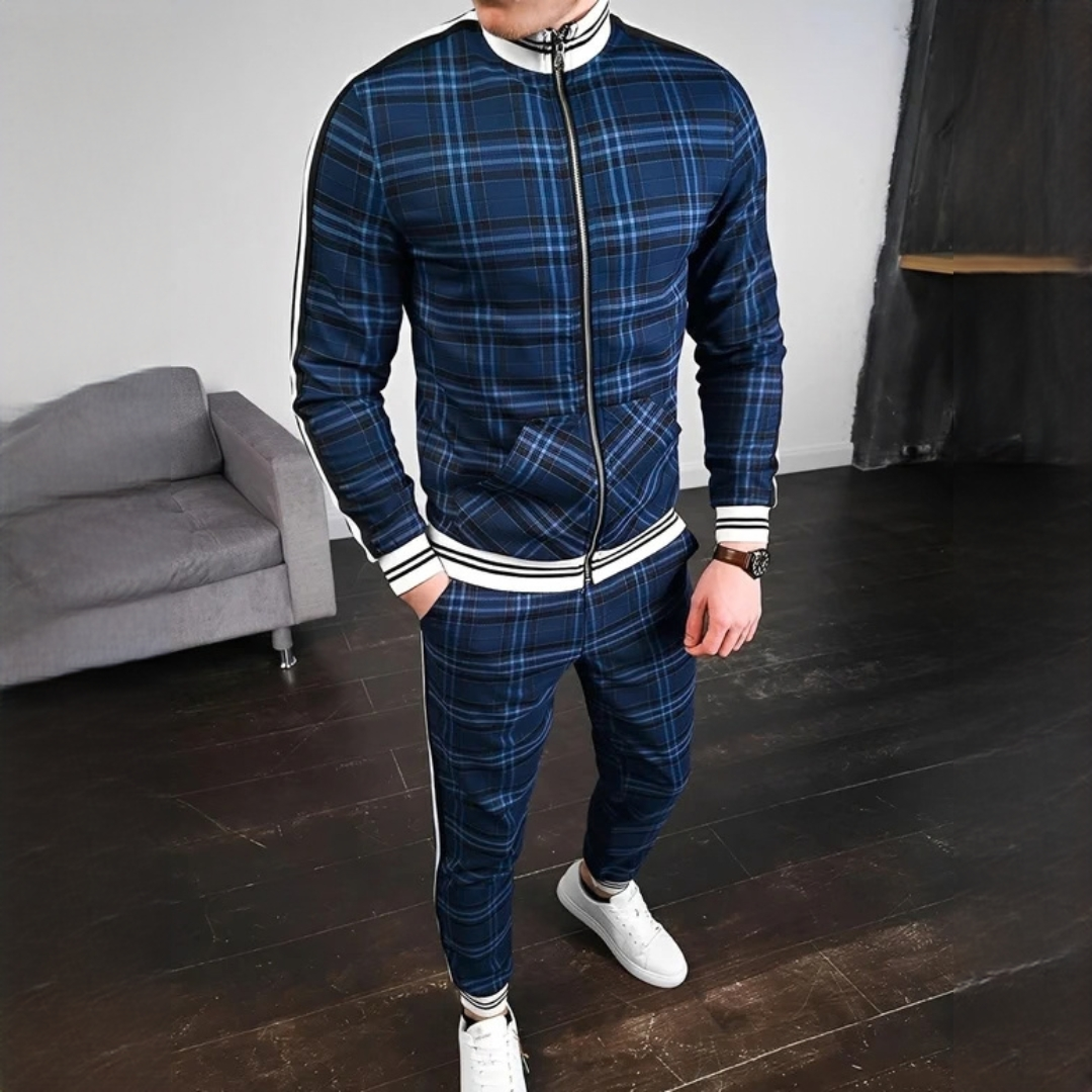 Neal - Conjunto estiloso de pantalones con patrón de cuadros