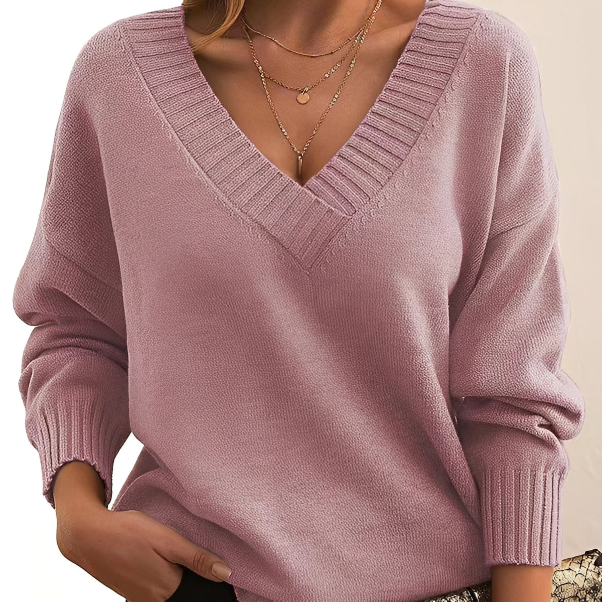 Mollie - Suéter cálido y elegante con cuello en V