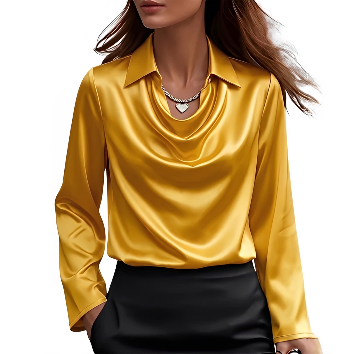 Dynah - Blusa elegante de manga larga