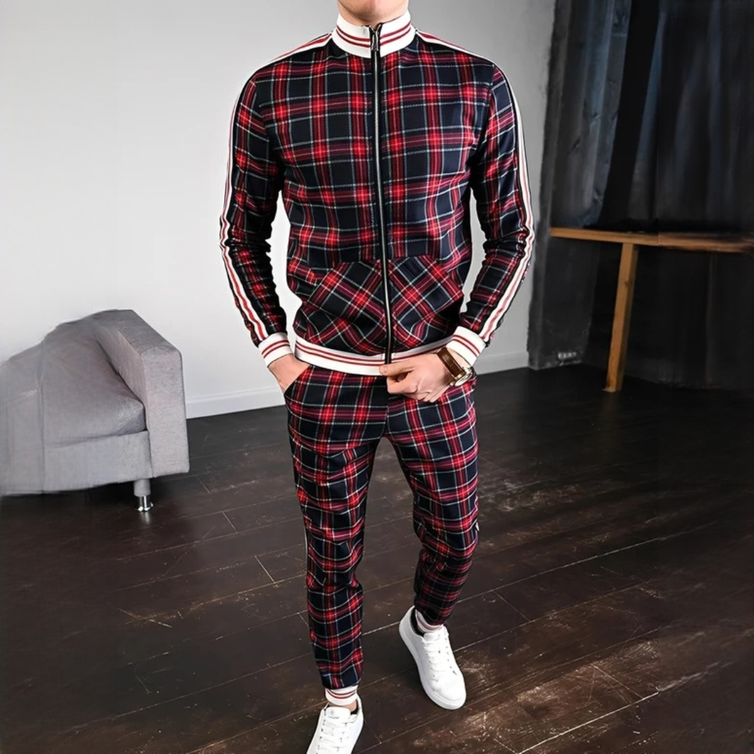 Neal - Conjunto estiloso de pantalones con patrón de cuadros