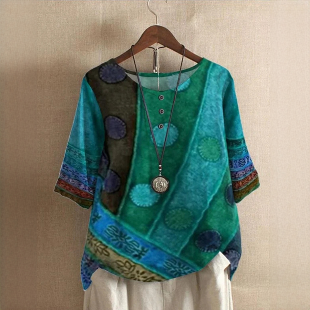 Jessel - Blusa elegante con cuello redondo