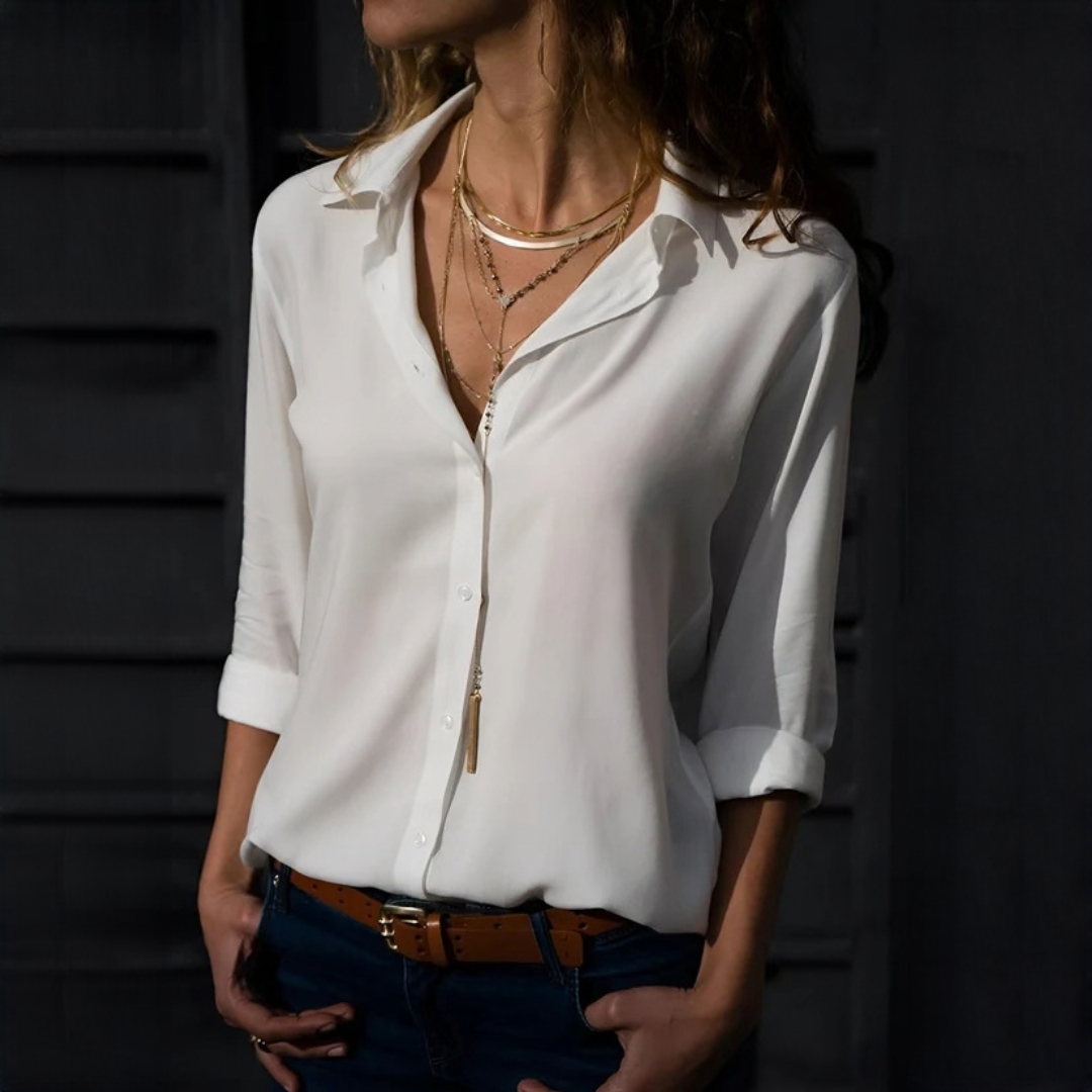 Jordena - Blusa elegante de manga larga