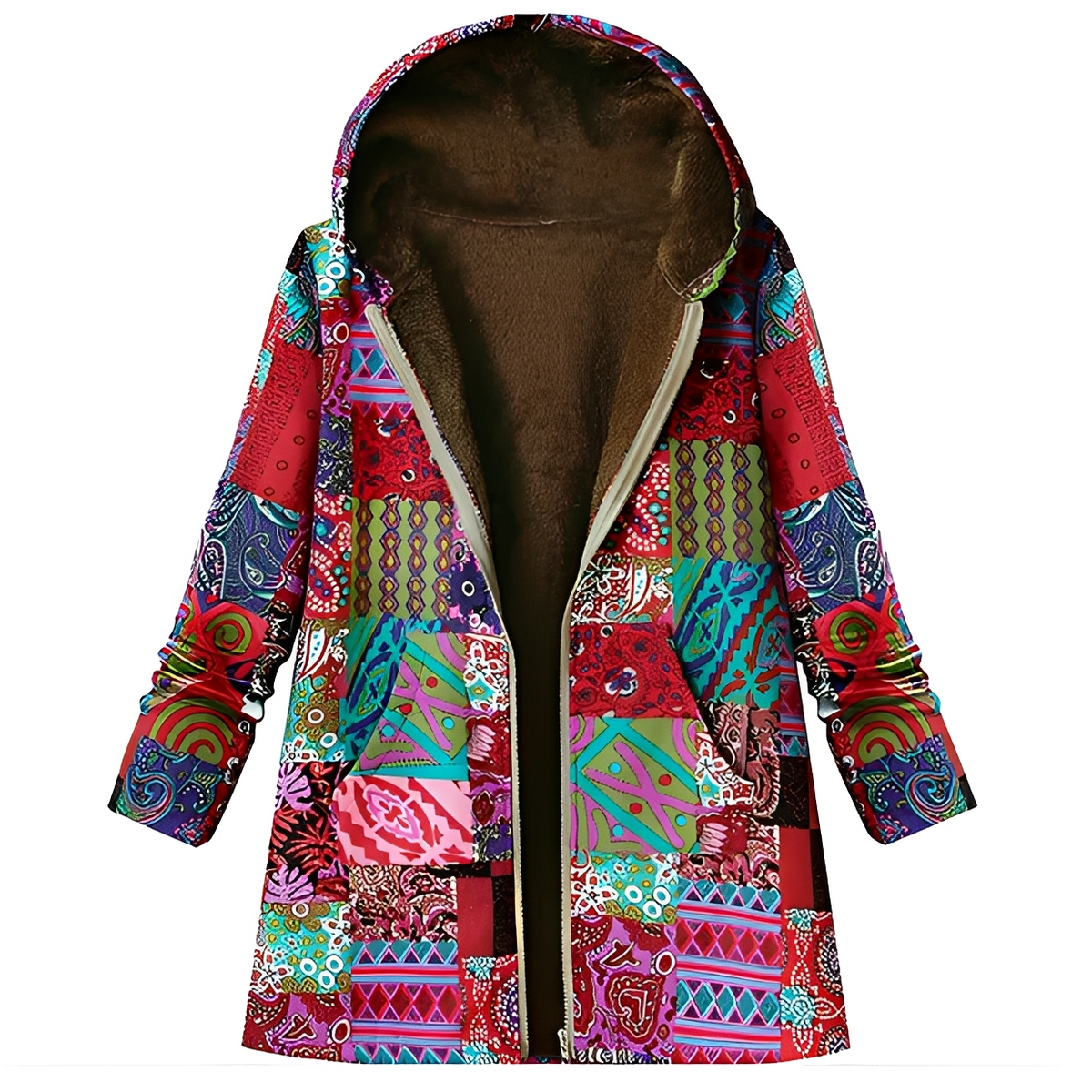 Olyvia - Chaqueta con capucha vintage y cálida