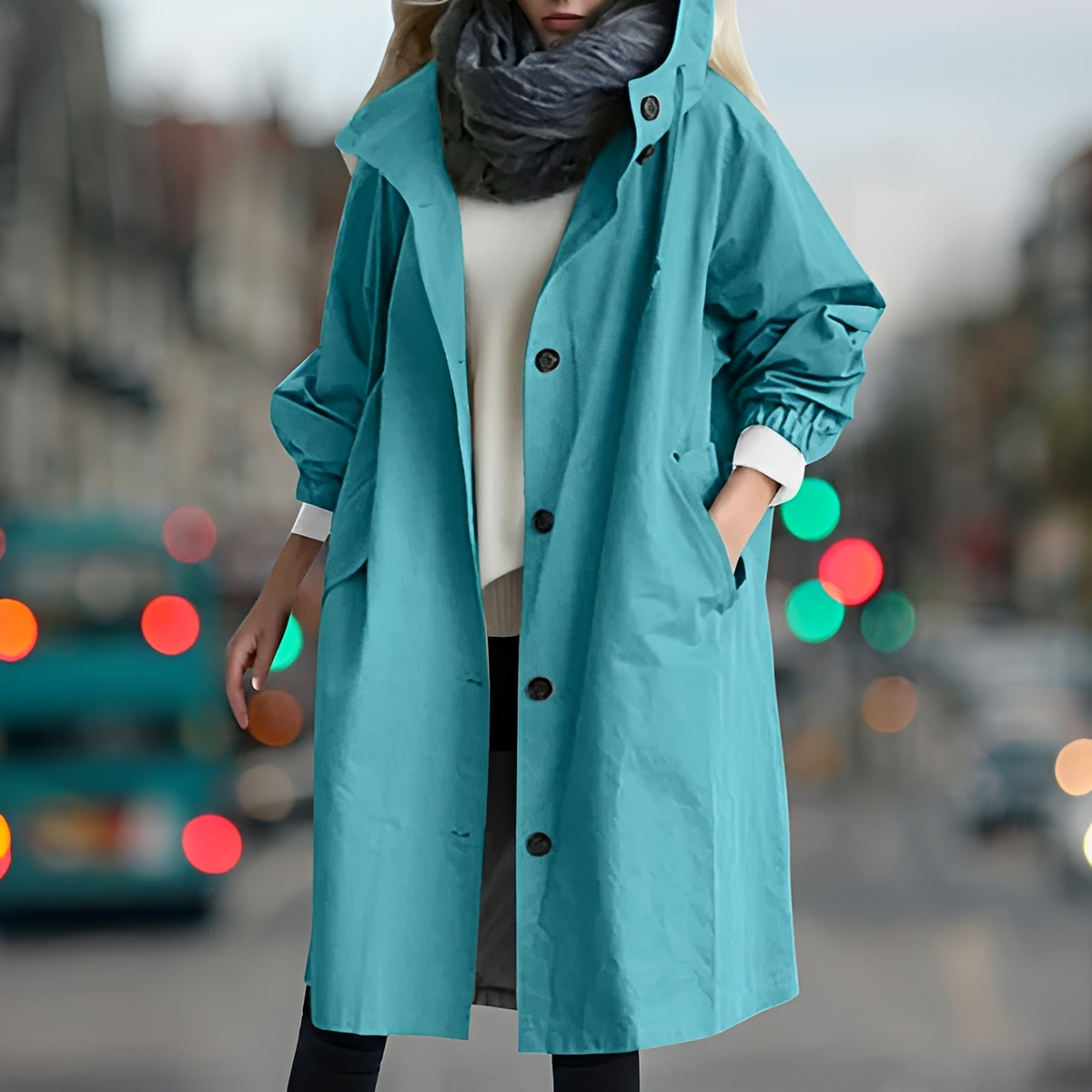 Bethany - Impermeable con capucha resistente