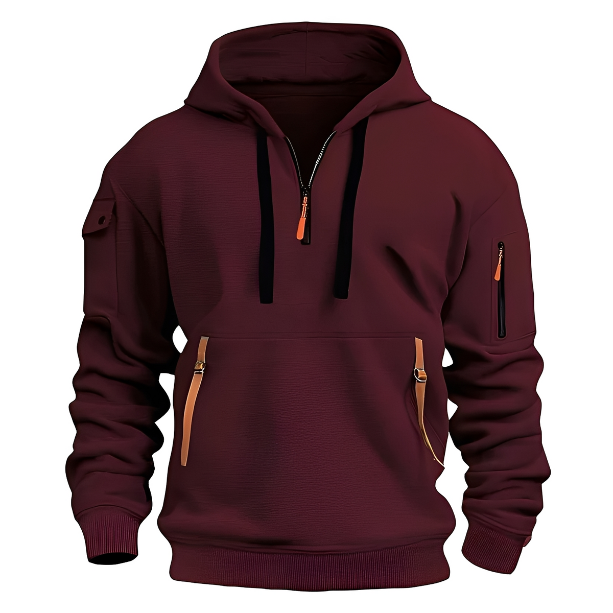 Norton - Sudadera con capucha robusta con media cremallera