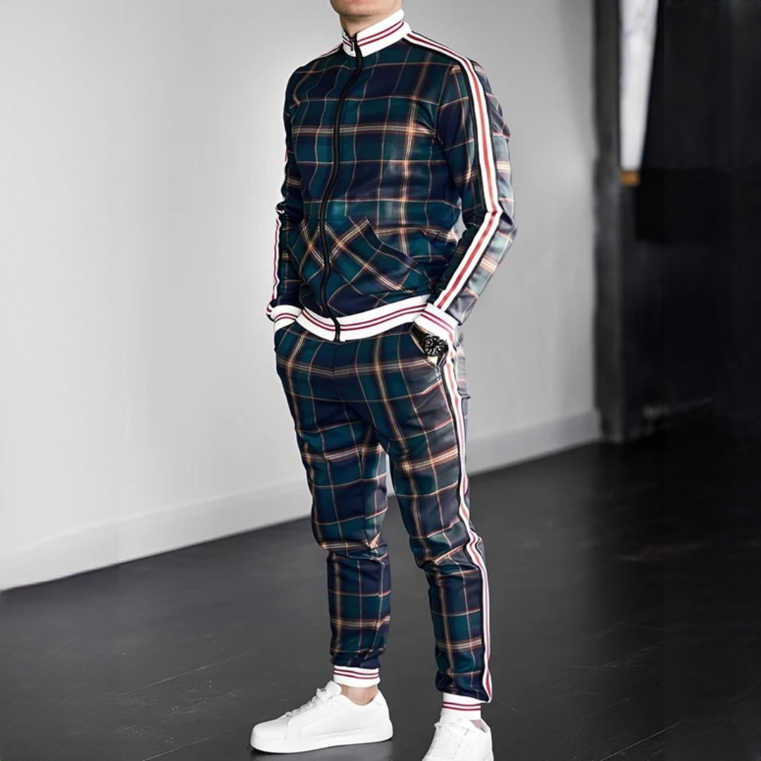 Neal - Conjunto estiloso de pantalones con patrón de cuadros