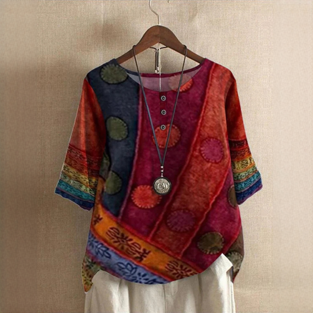 Jessel - Blusa elegante con cuello redondo
