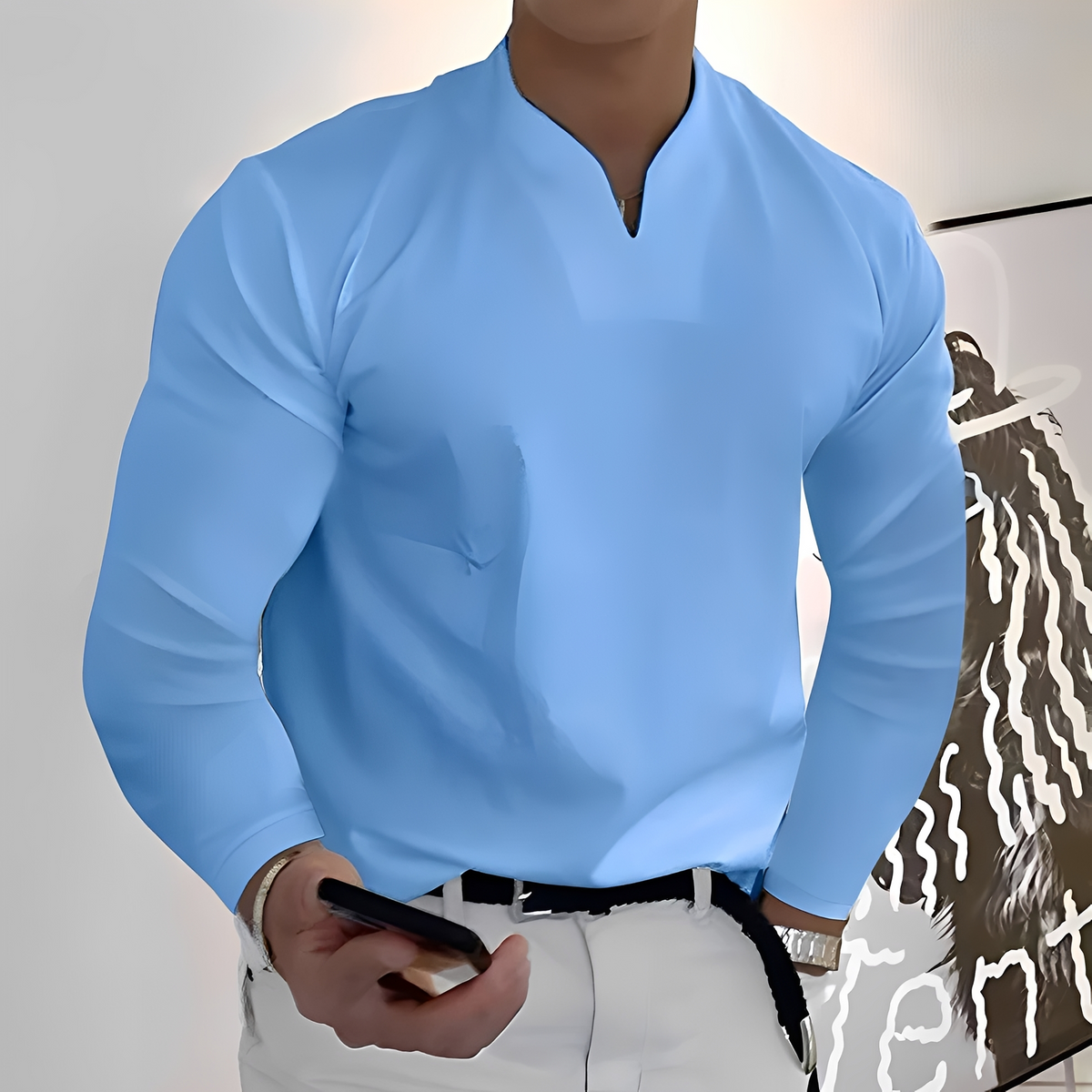 Corentin - Camisa de manga larga, suave y cálida