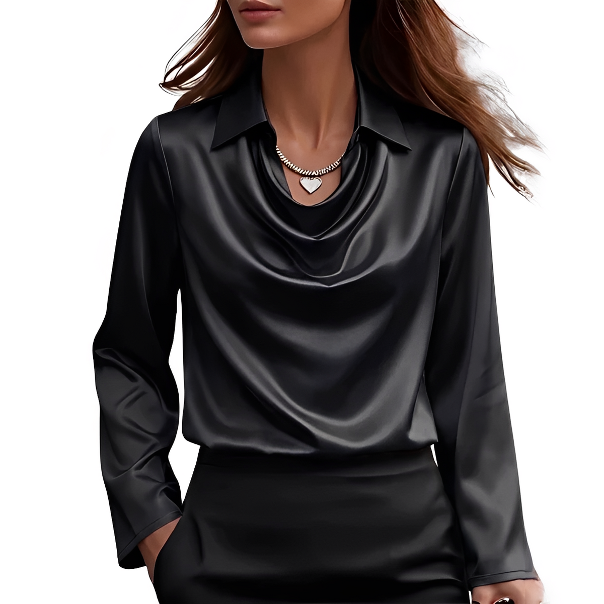Dynah - Blusa elegante de manga larga
