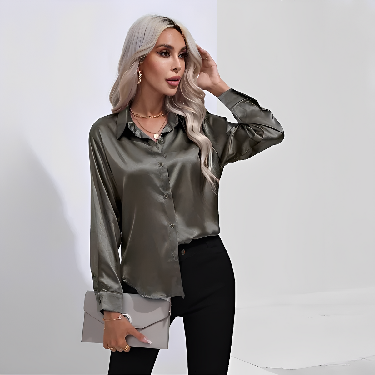 Liliane - Blusa elegante con mangas largas