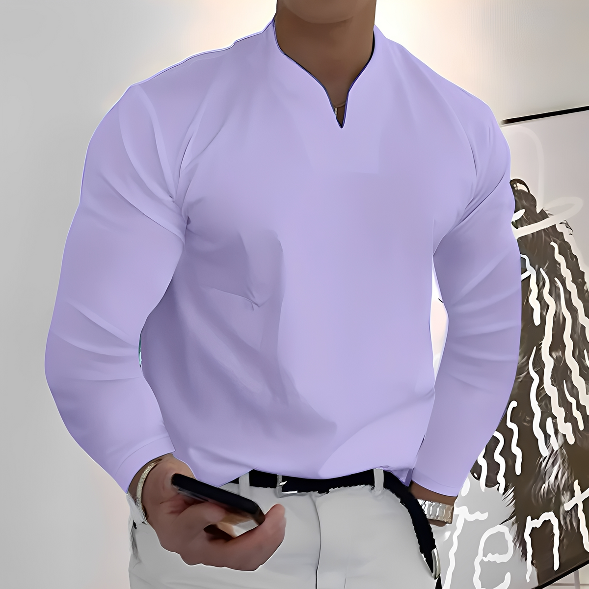 Corentin - Camisa de manga larga, suave y cálida