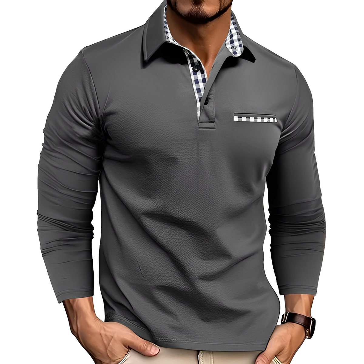 Derrick - Camisa acogedora de manga larga