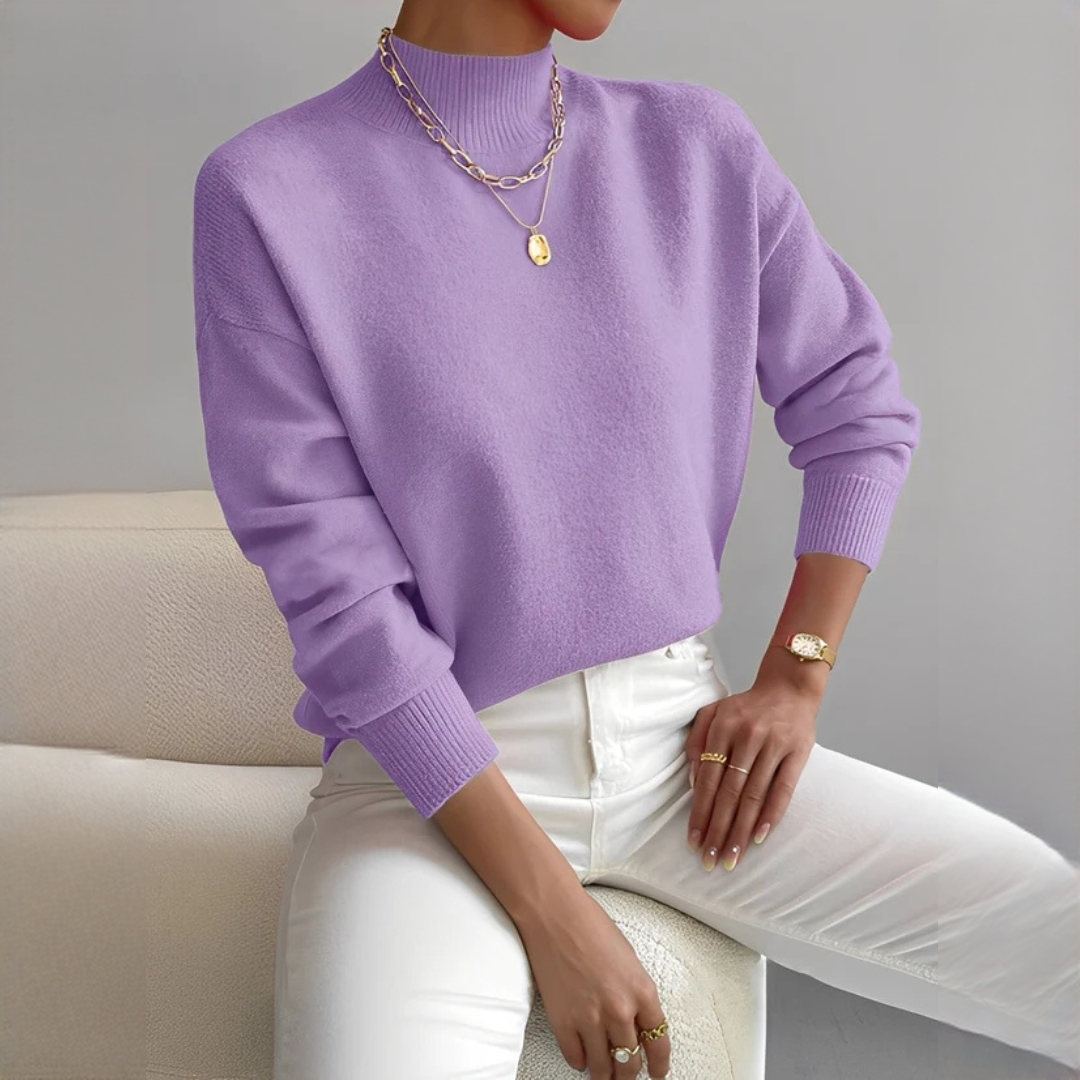 Rosbell - Suéter de cuello alto elegante y chic