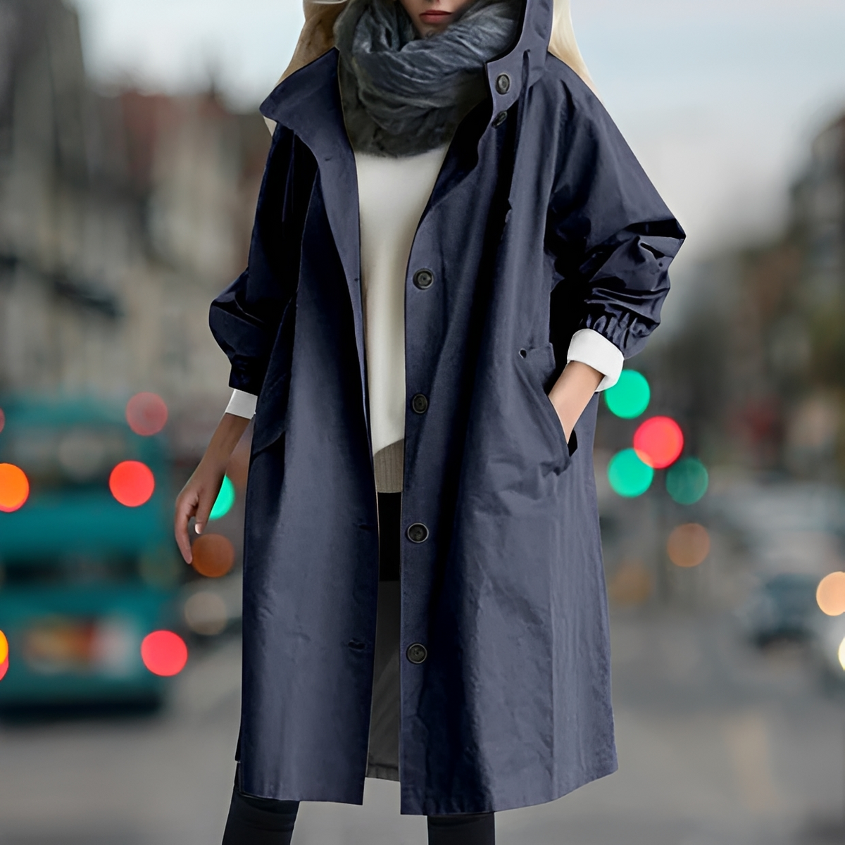 Bethany - Impermeable con capucha resistente