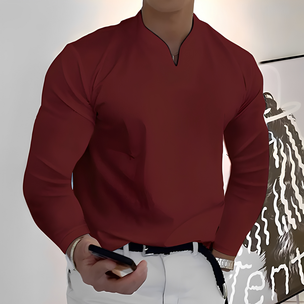 Corentin - Camisa de manga larga, suave y cálida