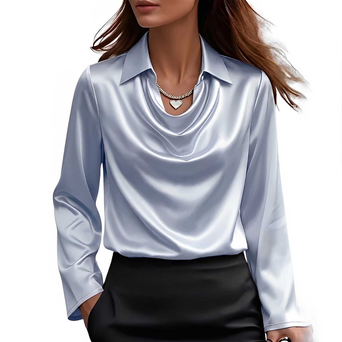 Dynah - Blusa elegante de manga larga
