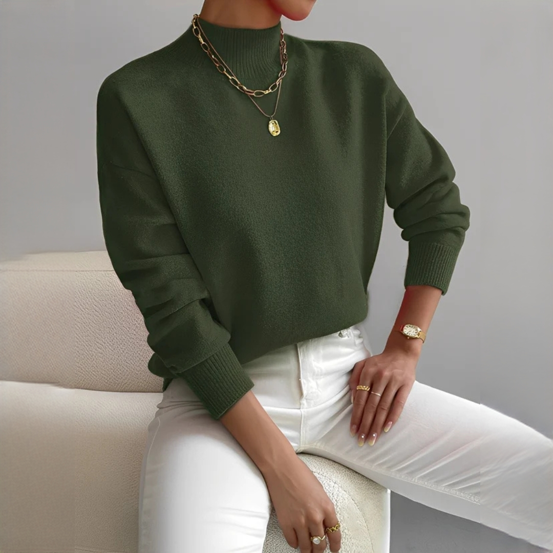 Rosbell - Suéter de cuello alto elegante y chic