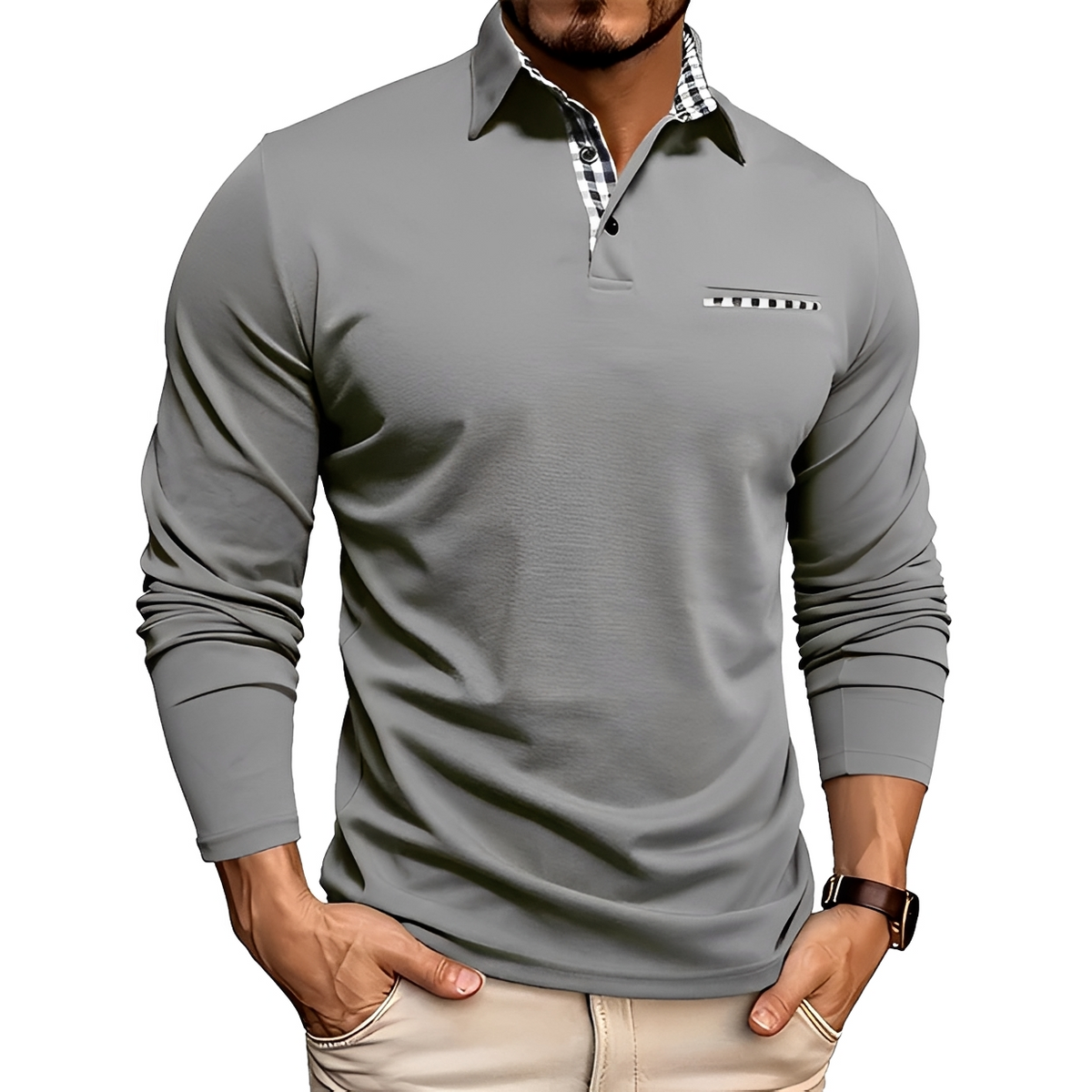Shael - Camisa de manga larga clásica y cálida