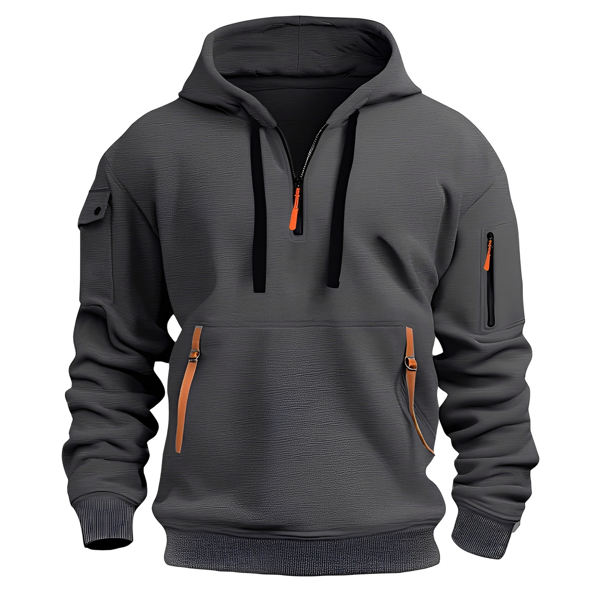 Norton - Sudadera con capucha robusta con media cremallera