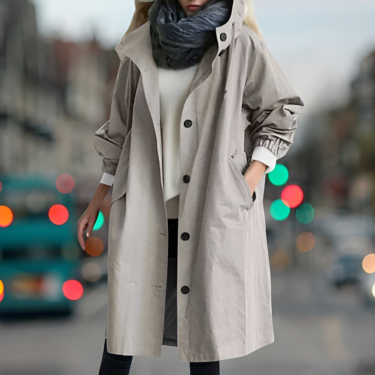 Bethany - Impermeable con capucha resistente