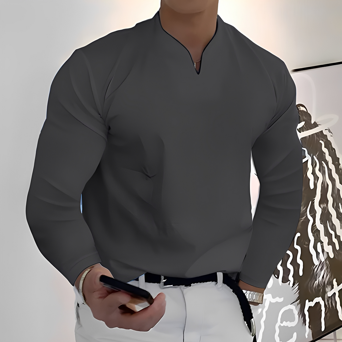 Corentin - Camisa de manga larga, suave y cálida