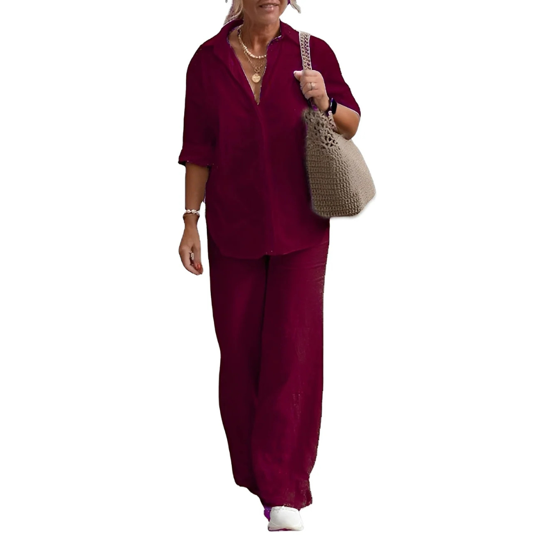 Earlyne - Conjunto de pantalones cómodo
