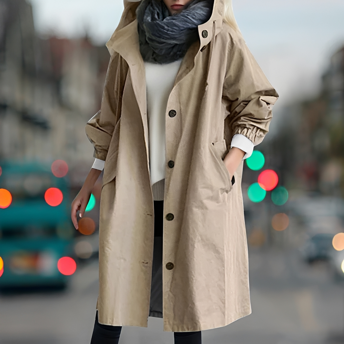 Bethany - Impermeable con capucha resistente