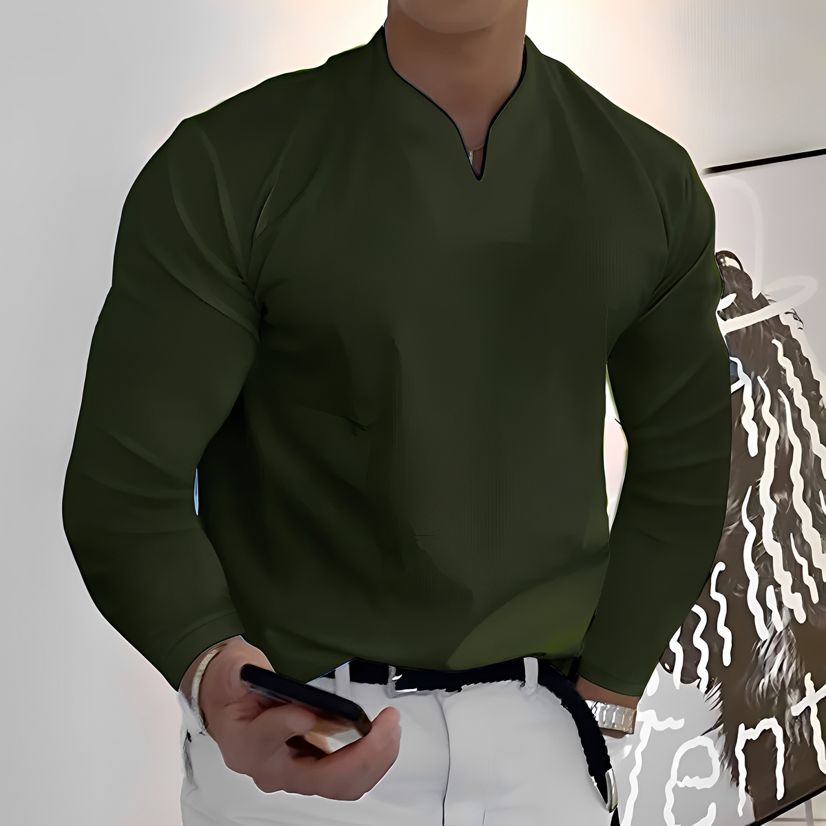 Corentin - Camisa de manga larga, suave y cálida