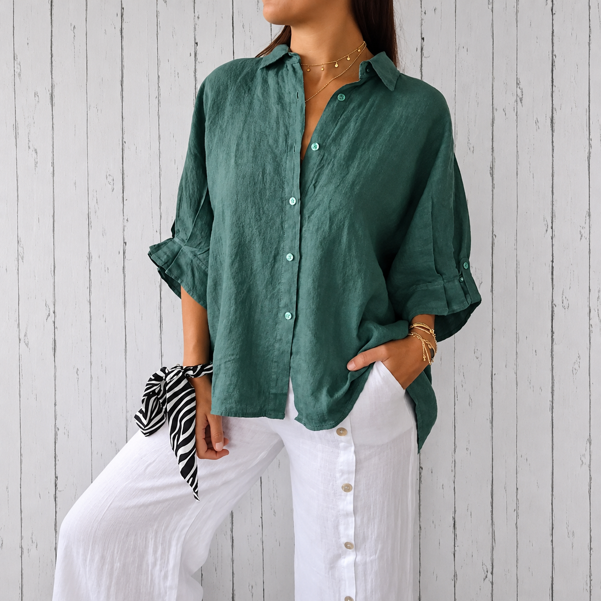 Madison - Blusa elegante con diseño clásico y botones