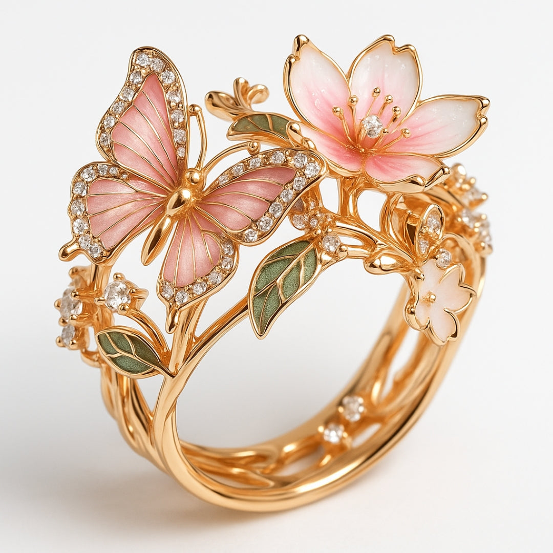Meliora – Anillo de mariposa brillante de circonio