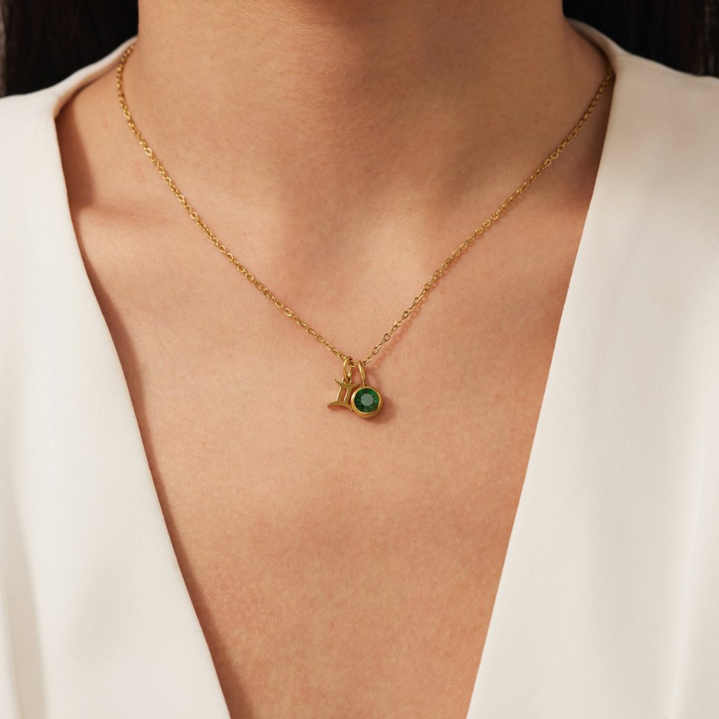 Shay - Collar de piedra de nacimiento del zodiaco